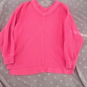 Aerie Bright Pink Knit Cardigan